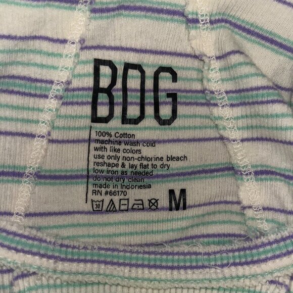 BDG Urban Outfitters Women's Striped Ribbed Cropped Tank | Size M - Picture 3 of 3